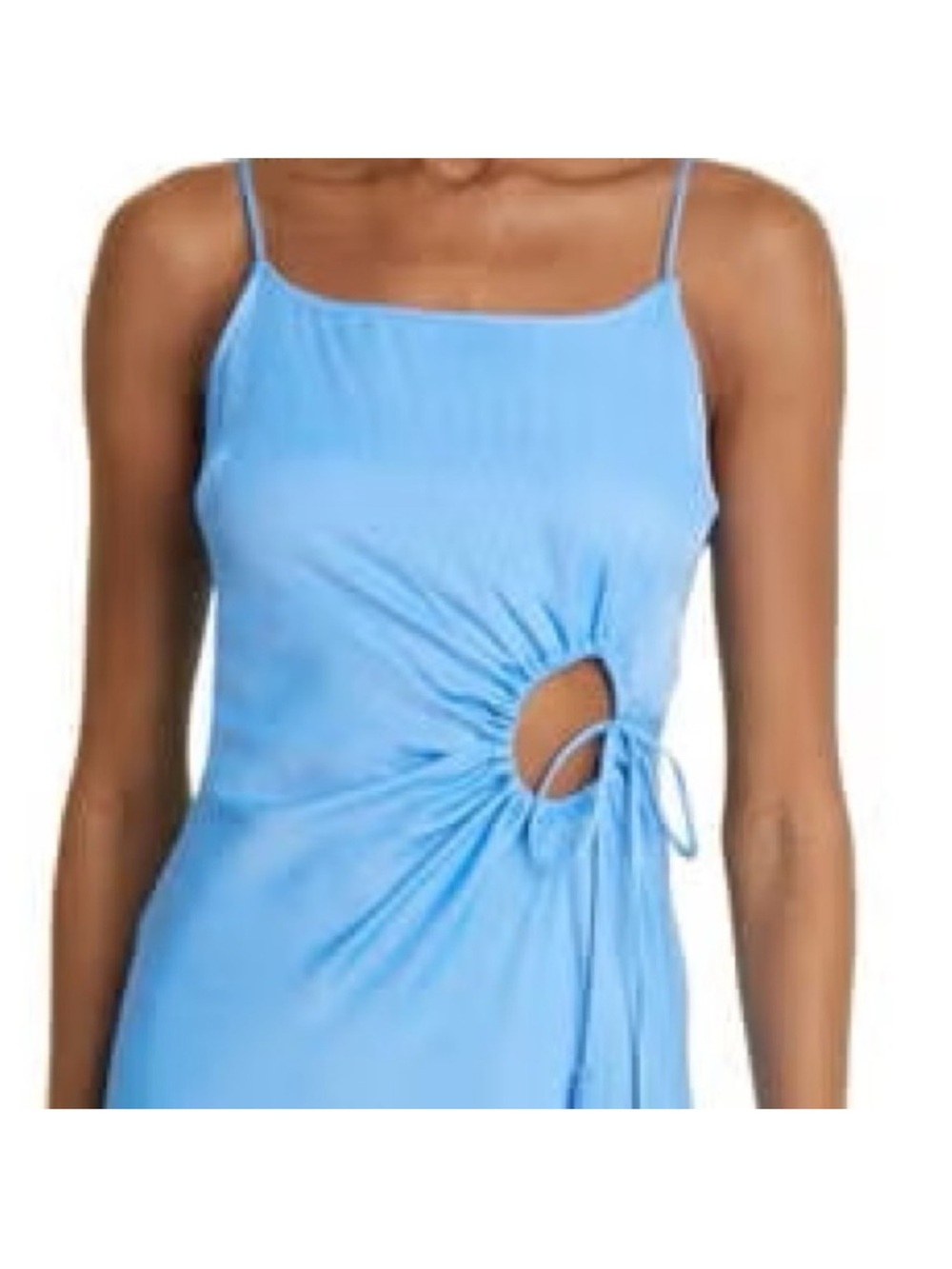 FARM Rio Sky-Blue Midi Dress with Side Ring Tie - Picture 3 of 3